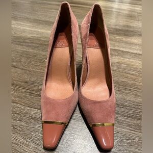 Jeffrey Campbell Conspiracy Cap Toe Pumps in Pink Suede